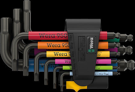 Wera Tools - 950/9 Hex-Plus Multicolour Imperial 3 L-key set, imperial, BlackLaser, 9 pieces